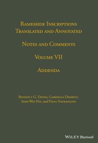 Book Cover for Ramesside Inscriptions, Addenda by Benedict G Davies, Gabriella Dembitz, ShihWei Hsu, Hana Navratilova