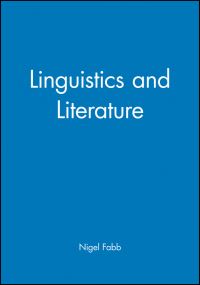 Book Cover for Linguistics and Literature by Nigel Fabb