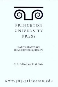 Book Cover for Hardy Spaces on Homogeneous Groups by G B Folland, Elias M Stein