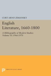 Book Cover for English Literature, 1660-1800. Volume 6 1966-1970 by Curt A Zimansky