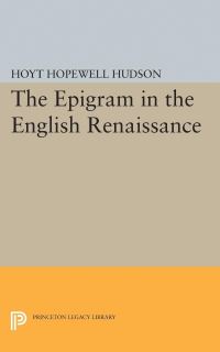 Book Cover for Epigram in the English Renaissance by Hoyt Hopewell Hudson