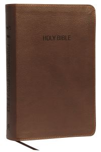 Book Cover for NKJV, Foundation Study Bible, Leathersoft, Brown, Thumb Indexed, Red Letter by Thomas Nelson