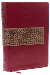 Book Cover for KJV Study Bible, Large Print, Leathersoft, Maroon/Brown, Thumb Indexed, Red Letter by Thomas Nelson