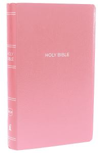 Book Cover for NKJV, Gift and Award Bible, Leather-Look, Pink, Red Letter, Comfort Print by Thomas Nelson