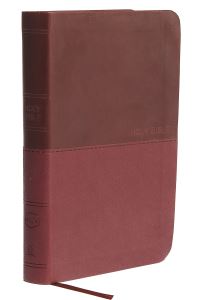Book Cover for NKJV, Thinline Bible, Compact, Leathersoft, Burgundy, Red Letter, Comfort Print by Thomas Nelson