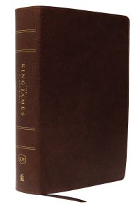 Book Cover for KJV, The King James Study Bible, Bonded Leather, Brown, Thumb Indexed, Red Letter, Full-Color Edition by Thomas Nelson