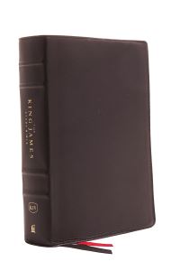 Book Cover for KJV, The King James Study Bible, Genuine Leather, Black, Red Letter, Full-Color Edition by Thomas Nelson