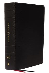 Book Cover for KJV, The King James Study Bible, Genuine Leather, Black, Thumb Indexed, Red Letter, Full-Color Edition by Thomas Nelson