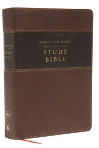 Book Cover for NKJV, Apply the Word Study Bible, Large Print, Leathersoft, Brown, Thumb Indexed, Red Letter by Thomas Nelson