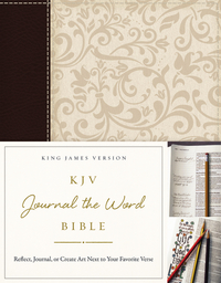 Book Cover for KJV, Journal the Word Bible, Leathersoft, Brown/Cream, Red Letter Edition by Thomas Nelson
