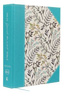 Book Cover for NKJV, Journal the Word Bible, Large Print, Cloth Over Board, Blue Floral, Red Letter by Thomas Nelson
