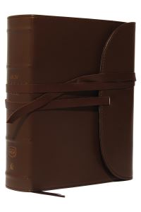 Book Cover for NKJV, Journal the Word Bible, Large Print, Premium Leather, Brown, Red Letter by Thomas Nelson