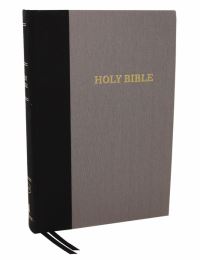 Book Cover for KJV, Thinline Bible, Large Print, Cloth Over Board, Black/Gray, Red Letter Edition, Comfort Print by Thomas Nelson