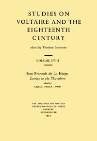 Book Cover for Jean François De La Harpe, 'Letters to the Shuvalovs' by JeanFrancois De La Harpe