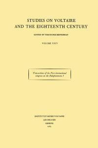 Book Cover for Transactions of the First International Congress on the Enlightenment by Theodore Besterman