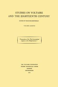 Book Cover for Transactions of the Third International Congress on the Enlightenment by Theodore Besterman