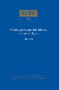 Book Cover for Montesquieu and the History of French Laws by Iris Cox