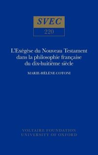 Book Cover for L'Exégèse Du Nouveau Testament Dans La Philosophie Française Du XVIIIe Siècle by MarieHélène Cotoni