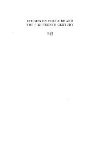 Book Cover for Studies on Voltaire and the Eighteenth Century, 245 by Voltaire Foundation
