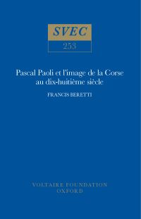 Book Cover for Pascal Paoli Et L'image De La Corse Au Dix-Huitùme Siècle by Francis Beretti, Voltaire Foundation