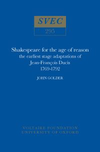 Book Cover for Shakespeare for the Age of Reason by John Golder