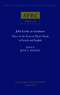 Book Cover for John Locke as Translator by Pierre Nicole, John Locke, Jean S Yolton, Voltaire Foundation