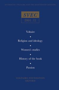 Book Cover for Voltaire, Religion and Ideology, Women's Studies, History of the Book, Passion in the Eighteenth Century by Voltaire Foundation