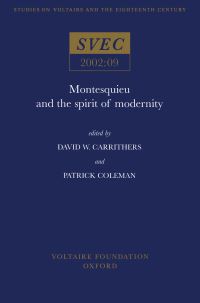 Book Cover for Montesquieu and the Spirit of Modernity by David Wallace Carrithers, Patrick Coleman, Los Angeles University of California, William Andrews Clark Memorial Library
