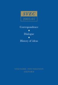 Book Cover for Correspondence, Dialogue, History of Ideas by Jonathan Mallinson, Voltaire Foundation