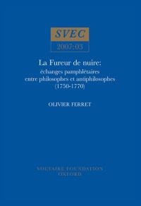 Book Cover for La Fureur De Nuire by Olivier Ferret, Voltaire Foundation