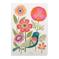 Book Cover for Avian Friends Embroidered Handmade Journal by Genine D Zlatkis