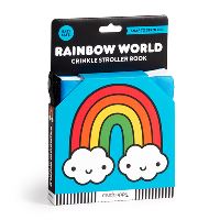 Book Cover for Rainbow World Crinkle Fabric Stroller Book by Mochi Kids