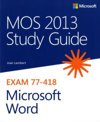 Book Cover for MOS 2013 Study Guide for Microsoft Word by Joan Lambert