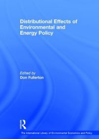 Book Cover for Distributional Effects of Environmental and Energy Policy by Don Fullerton