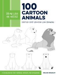 Book Cover for 100 Cartoon Animals by Keilidh Bradley