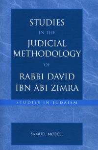 Book Cover for Studies in the Judicial Methodology of Rabbi David Ibn Abi Zimra by Samuel Morell