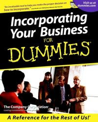 Book Cover for Incorporating Your Business for Dummies by Carl R J Sniffen, Company Corporation
