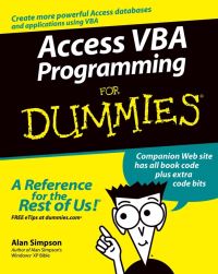 Book Cover for Access VBA Programming for Dummies by Alan Simpson
