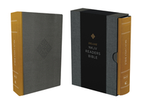 Book Cover for NKJV, Deluxe Reader's Bible, Cloth Over Board, Yellow/Gray, Comfort Print by Thomas Nelson