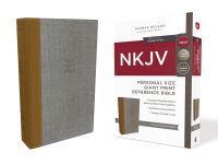 Book Cover for NKJV, Reference Bible, Personal Size Giant Print, Cloth Over Board, Tan/Gray, Red Letter, Comfort Print by Thomas Nelson