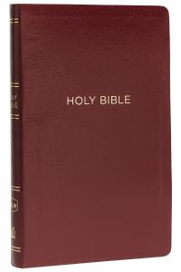 Book Cover for NKJV, Thinline Reference Bible, Leather-Look, Burgundy, Red Letter, Comfort Print by Thomas Nelson