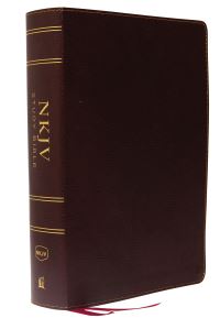Book Cover for NKJV Study Bible, Bonded Leather, Burgundy, Full-Color, Thumb Indexed, Comfort Print by Thomas Nelson