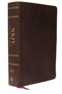 Book Cover for NKJV Study Bible, Premium Calfskin Leather, Brown, Full-Color, Comfort Print by Thomas Nelson