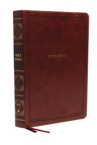 Book Cover for NKJV Holy Bible, Super Giant Print Reference Bible, Brown Leathersoft, 43,000 Cross References, Red Letter, Comfort Print by Thomas Nelson
