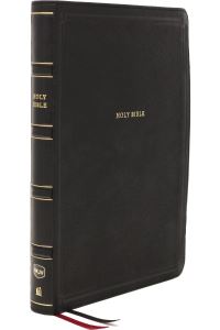Book Cover for NKJV Holy Bible, Giant Print Center-Column Reference Bible, Deluxe Black Leathersoft, 72,000+ Cross References, Red Letter, Comfort Print by Thomas Nelson