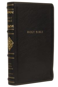 Book Cover for KJV, Personal Size Reference Bible, Sovereign Collection, Leathersoft, Black, Red Letter, Thumb Indexed, Comfort Print by Thomas Nelson