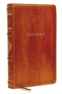 Book Cover for KJV, Personal Size Reference Bible, Sovereign Collection, Leathersoft, Brown, Red Letter, Thumb Indexed, Comfort Print by Thomas Nelson