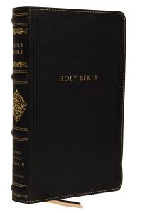 Book Cover for KJV, Personal Size Reference Bible, Sovereign Collection, Genuine Leather, Black, Red Letter, Thumb Indexed, Comfort Print by Thomas Nelson