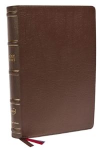 Book Cover for NKJV, Large Print Verse-by-Verse Reference Bible, Maclaren Series, Genuine Leather, Brown, Thumb Indexed, Comfort Print by Thomas Nelson