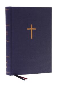 Book Cover for NKJV, Single-Column Wide-Margin Reference Bible, Cloth Over Board, Blue, Red Letter, Comfort Print by Thomas Nelson